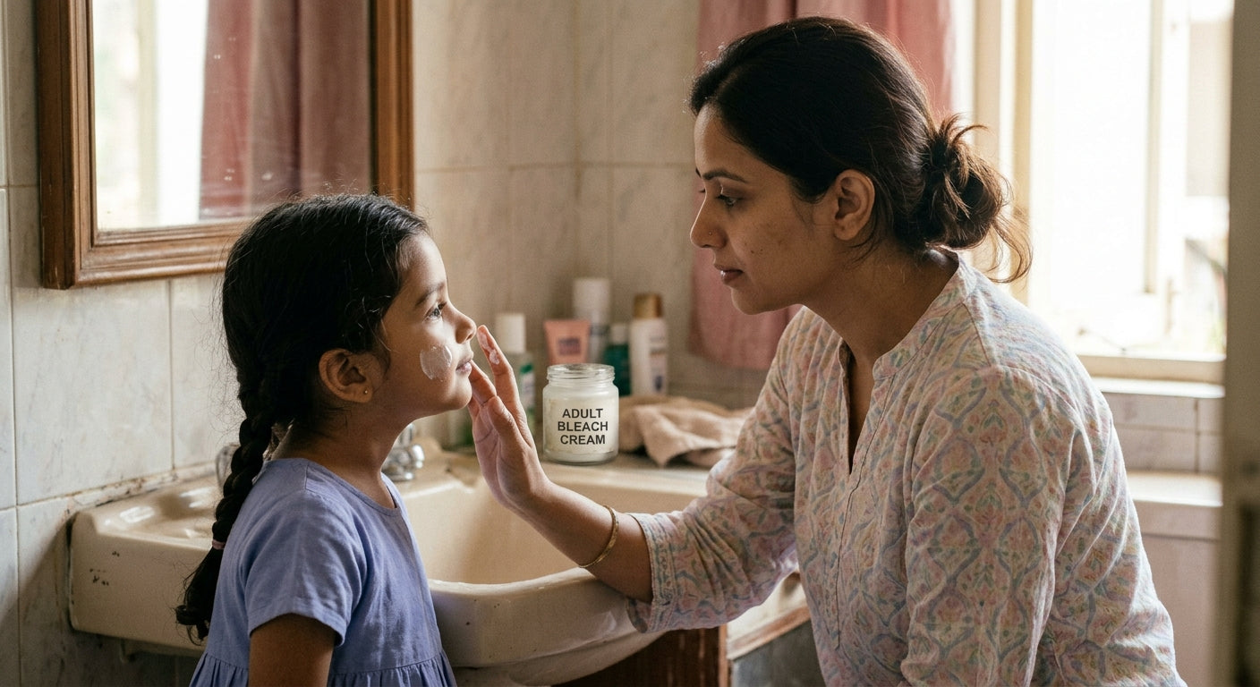 Why Adult De-Tan Creams and Bleach Aren't Safe for Kids
