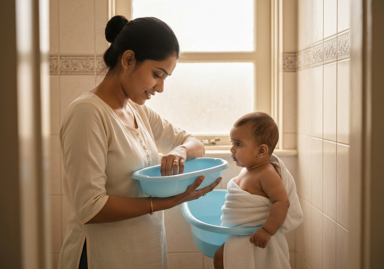 Baby Bath Water Temperature in India: A Season Guide