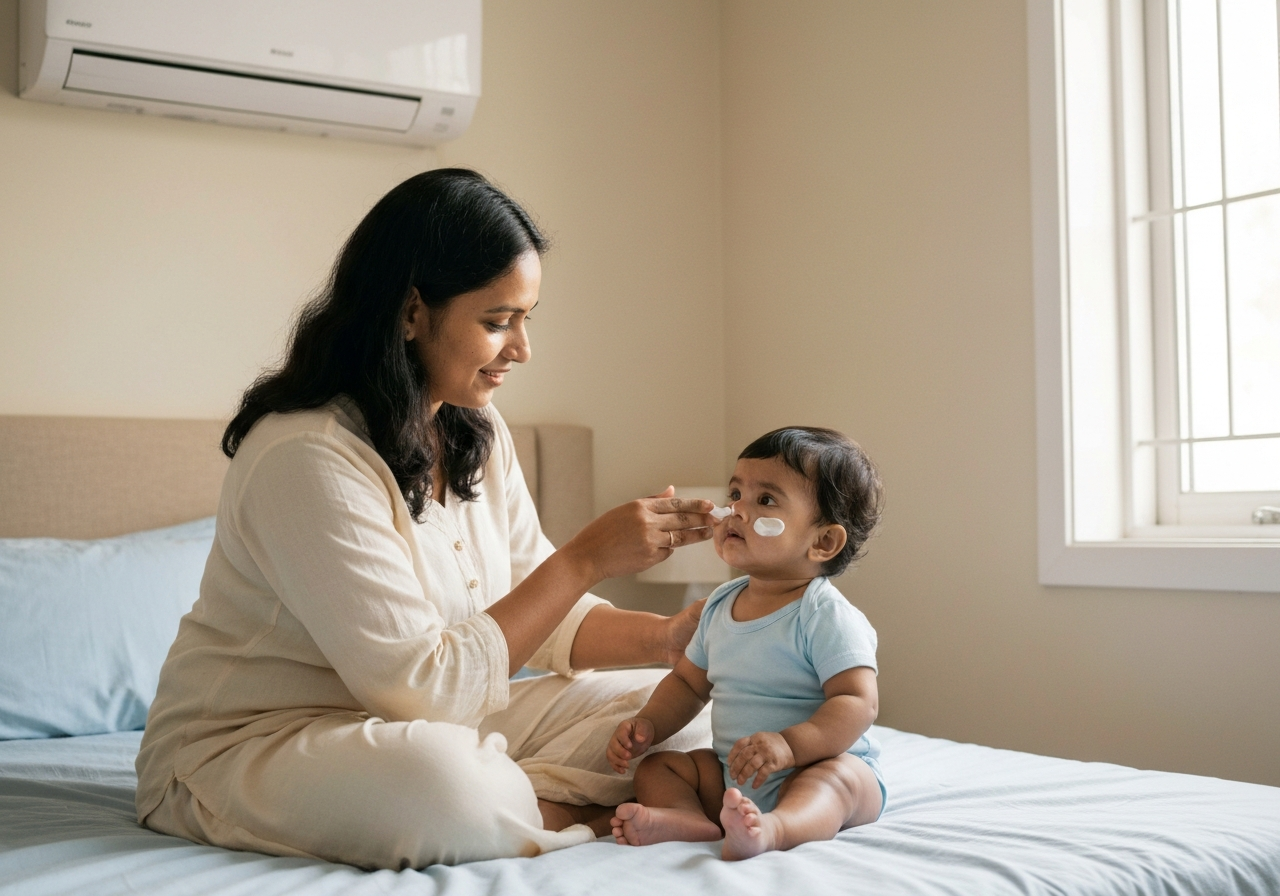 Baby's Skin Drying Out in the AC? What Actually Helps