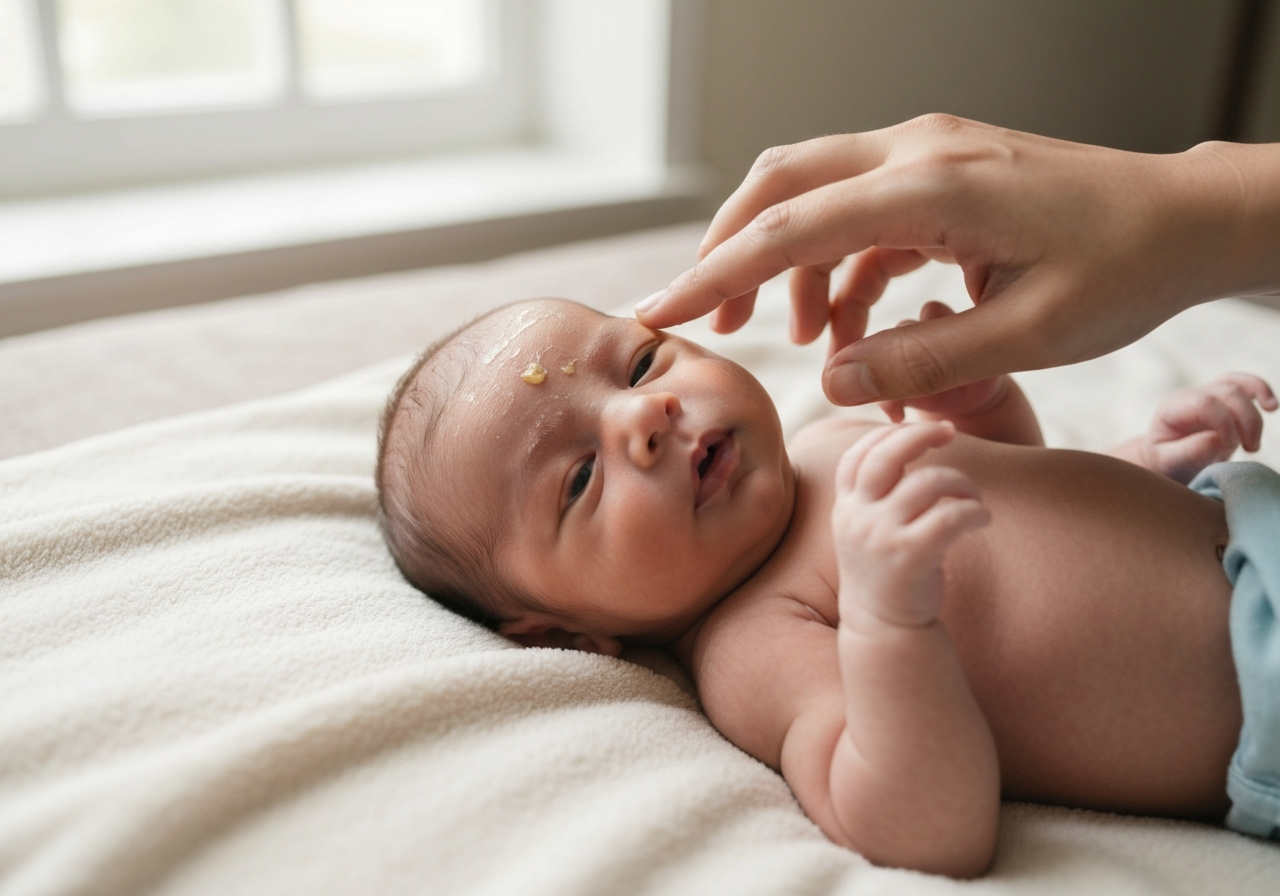 Cradle Cap on a Newborn's Forehead and Eyebrows: A Calm Guide