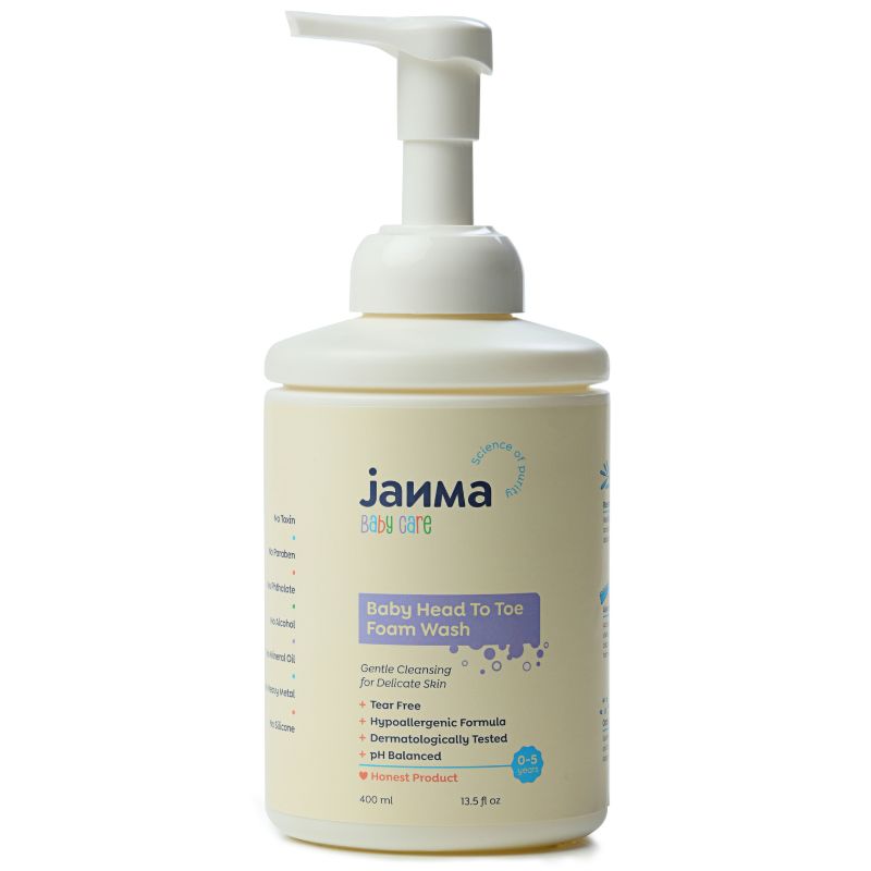 Janma Head to Toe Baby foam Wash 400ML | Infant Foam Wash