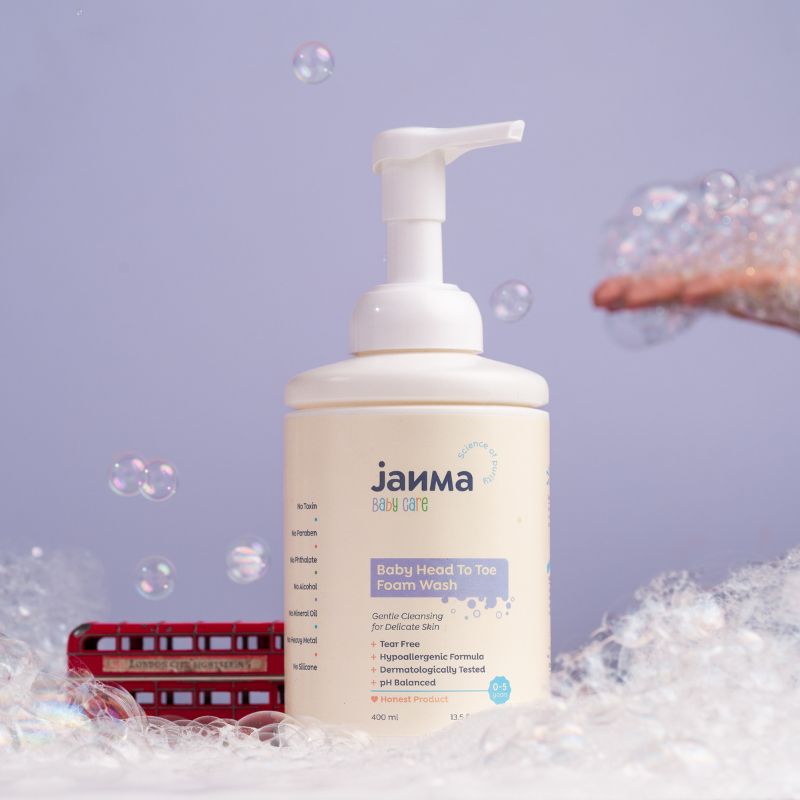 Janma Head to Toe Baby foam Wash 400ML | Infant Foam Wash