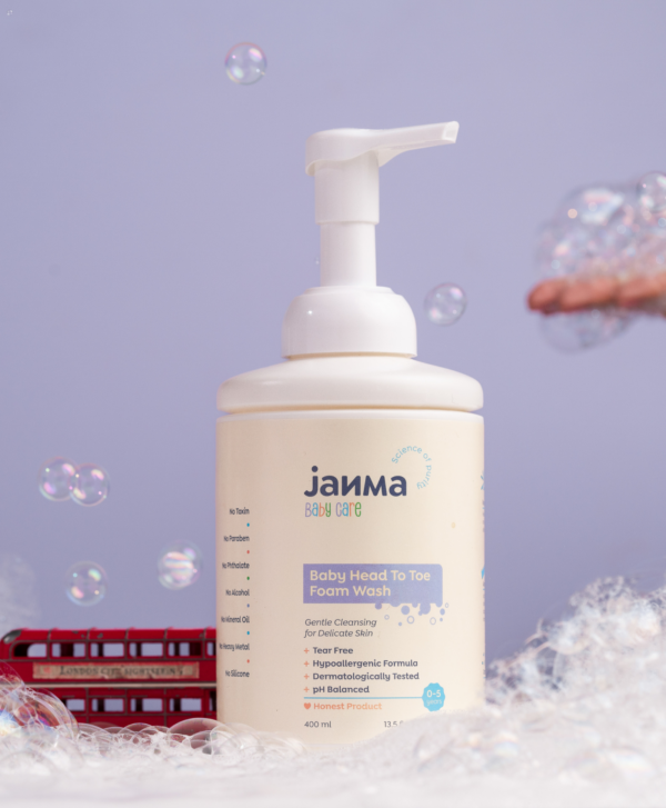 Janma Head to Toe Baby foam Wash 400ML | Infant Foam Wash - Image 4